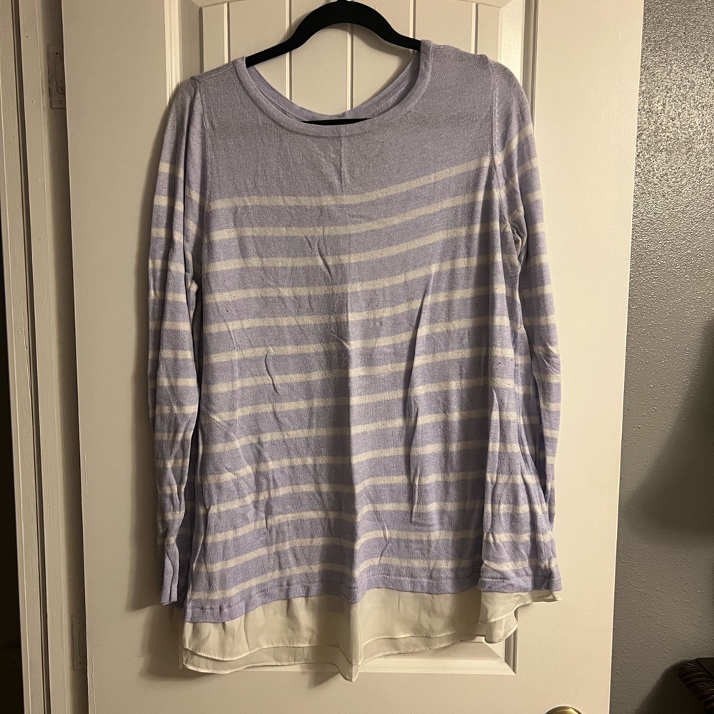Purple & White Stripped Sweater